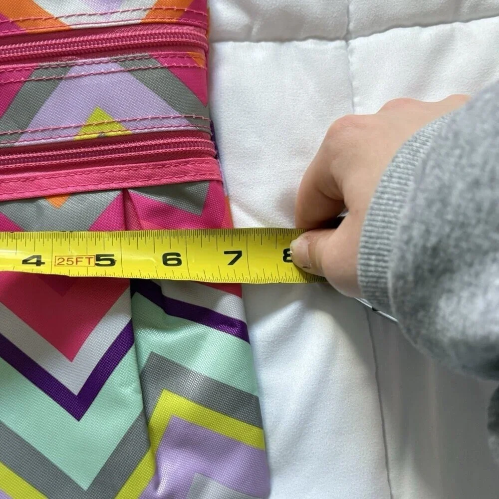 All For Color Womens Striped Crossbody Bag Adjustable Strap Pink Blue Zipper